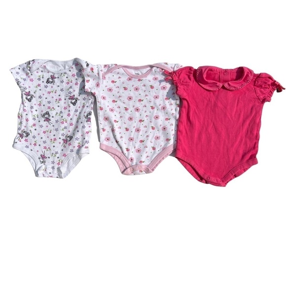 6 Piece 3-6 month Girl's Short Sleeve Bodysuit Lot/Bundle - Picture 3 of 3